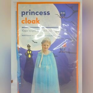 Halloween Costume Princess Cloak Cape Blue Silver Stars